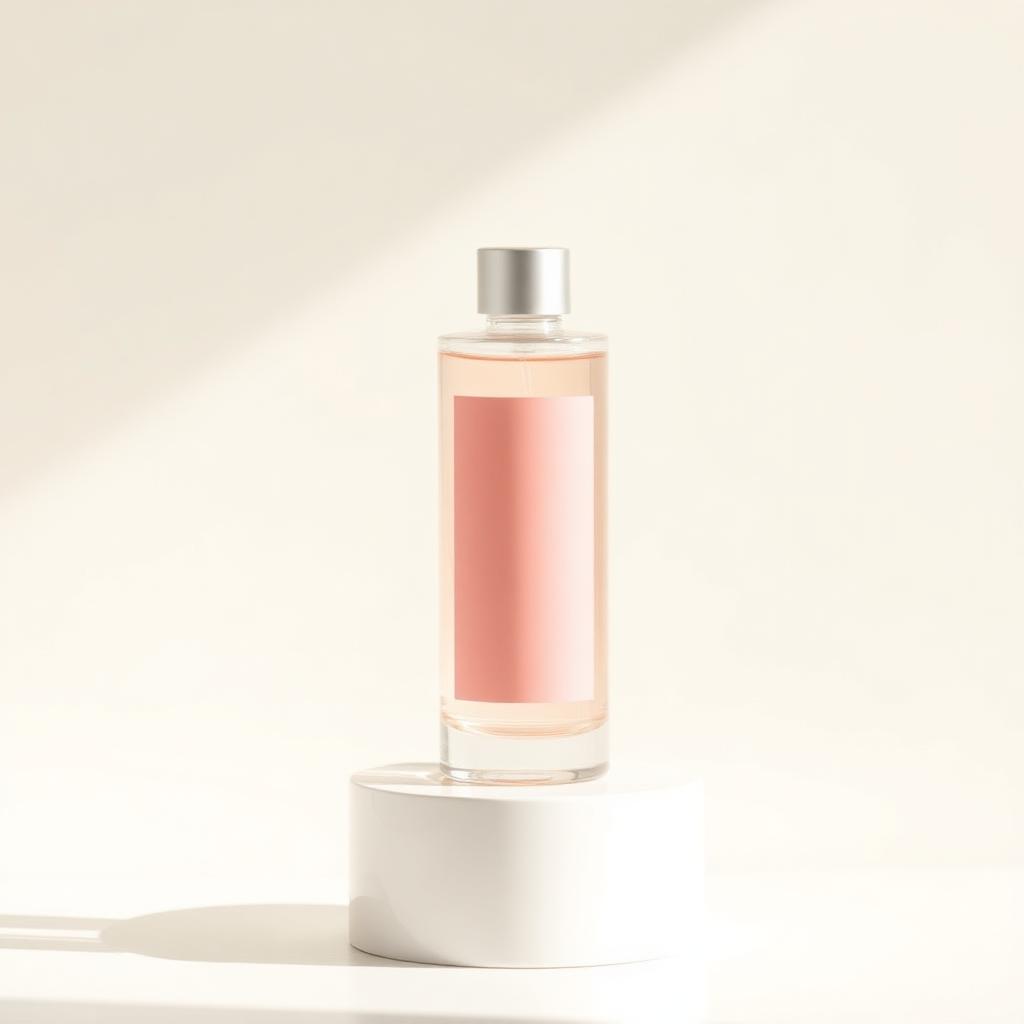 Hydrating Rose Toner bottle photographed on warm ivory plaster