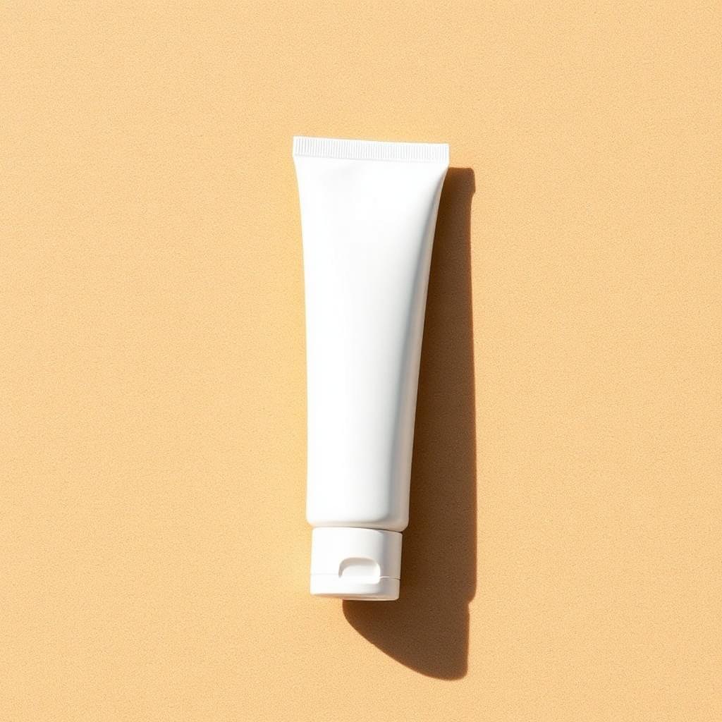 Daily Mineral Sunscreen SPF 40 bottle photographed on warm ivory plaster