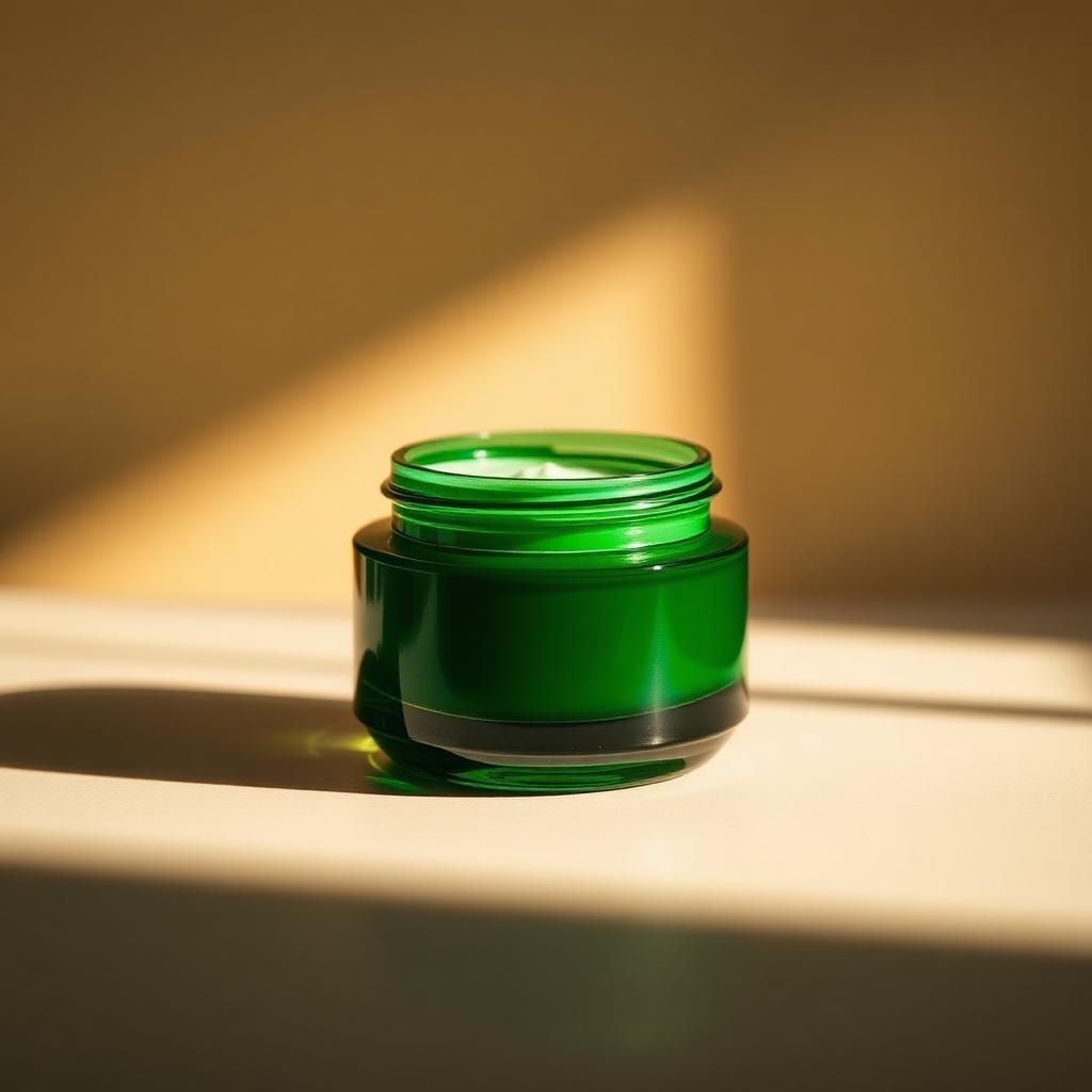 Restorative Night Cream bottle photographed on warm ivory plaster