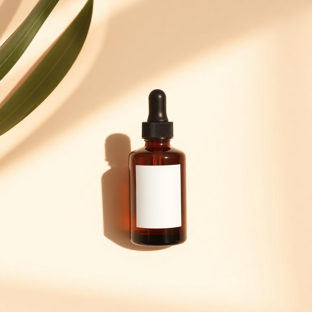 Radiance Vitamin C Serum bottle photographed on warm ivory plaster